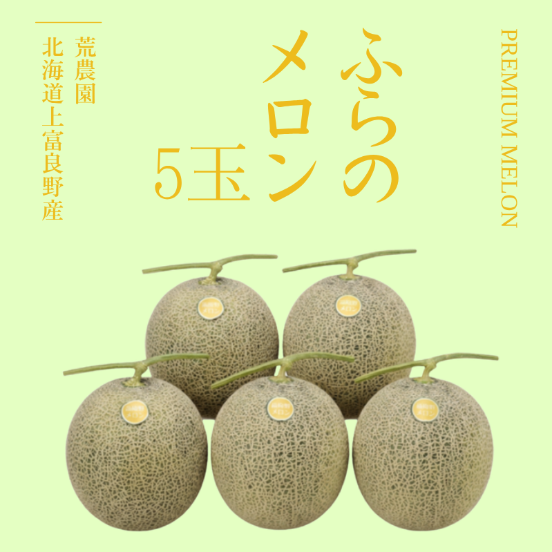 ★予約商品★ふらの赤肉メロン【秀品・5玉】