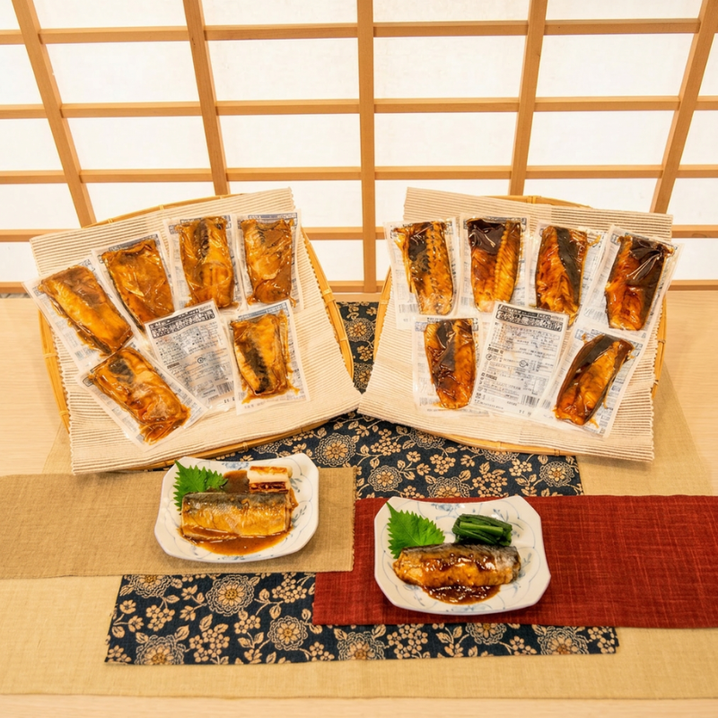 [国産]さばの味噌煮と照焼セット【14個】