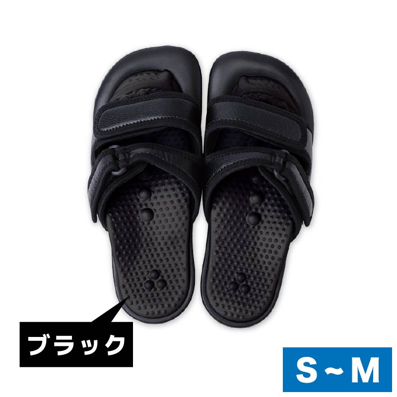 ブラック／ストレッチサンダル