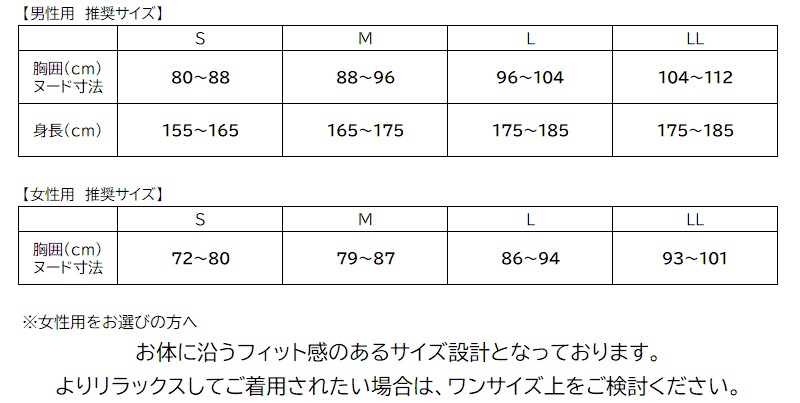 サイズ表
