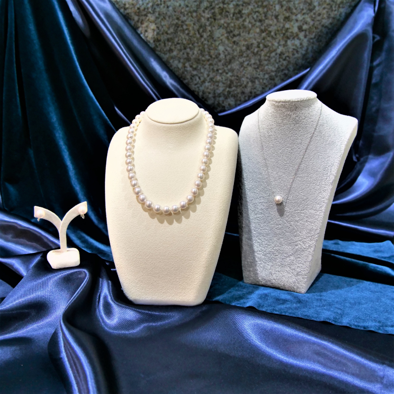 ★送料無料★花珠真珠9-9.5mm珠3点セット